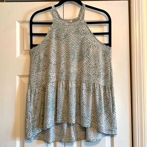 MTS, halter sage green print tank, size medium, NWOT